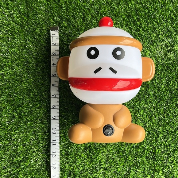 SOCK MONKEY Kids Table Lamp Nightlight - Picture 5 of 7
